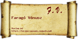 Faragó Vénusz névjegykártya
