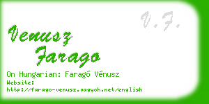 venusz farago business card